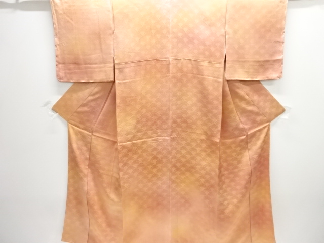 JAPANESE KIMONO / UNUSED TSUKESAGE IROMUJI / WOVEN FLOWER SEIGAIHA 
